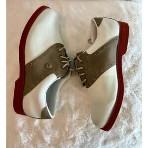 NWT Niblick Women's Saddle Golf Spiked Shoes Size 8